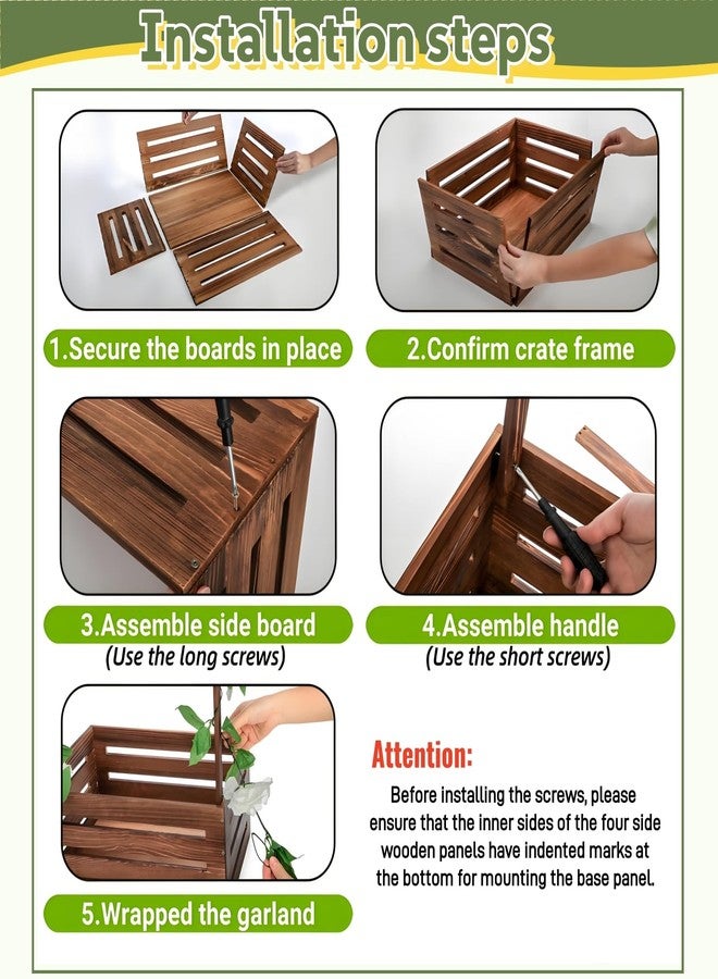 Acshio Baby Shower Crate Closet, Wooden Vintage Storage Crate with Handle Artifical Garland, Large Welcome Gift Hamper Basket for Pregnancy Gifts New Parents - Image 4
